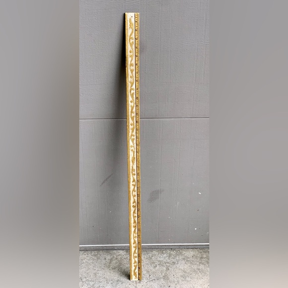 Vintage CE Made in Italy Ornate Pressed Embellished Gold Painted Yard Stick - Picture 8 of 15